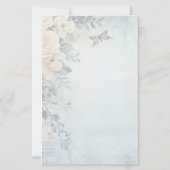 Maak Je Eigen Blauwe Shabby Chic Witte Rozen Briefpapier (Achterkant)