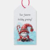 Maak je eigen blije pepermunt Kerstgnome Cadeaulabel (Achterkant)