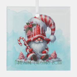 Maak je eigen blije pepermunt Kerstgnome Glas Ornament