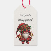 Maak Je Eigen Blijmoedige Kerst Plaid Gnome Cadeaulabel (Achterkant)