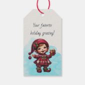 Maak Je Eigen Blijmoedige Vintage Kerstkabouter Cadeaulabel (Achterkant)