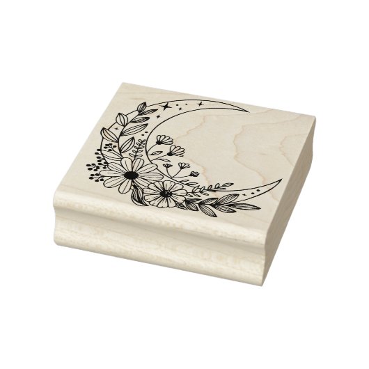 Maak Je Eigen Bloemen Sikkelmaan Rubberstempel (Stempel)