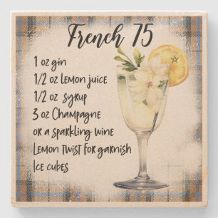 Maak je eigen bloemige French 75 cocktailrecept Stenen Onderzetter