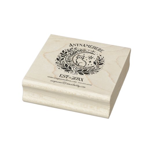 Maak Je Eigen Bloemige Halvemaan Kat Rubberstempel (Stempel)
