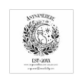 Maak Je Eigen Bloemige Halvemaan Kat Rubberstempel (Afrduk)