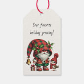 Maak je eigen bloemige kerstplaid kaboutervogel cadeaulabel (Achterkant)