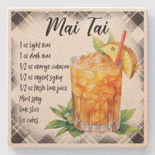 Maak je eigen bloemige Mai Tai cocktailrecept Stenen Onderzetter