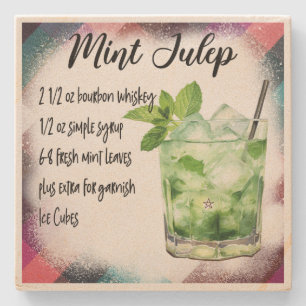 Maak je eigen bloemige Mint Julep cocktailrecept Stenen Onderzetter