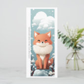 Maak Je Eigen Bloemige Rode Vos Bookmark Card (Staand voorkant)