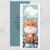 Maak Je Eigen Bloemige Rode Vos Bookmark Card (Voorkant / Achterkant)