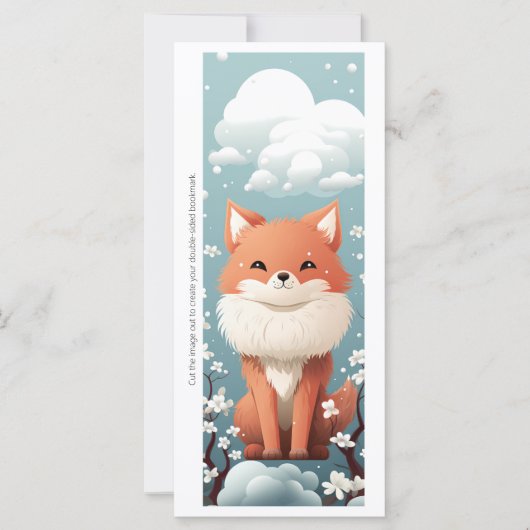 Maak Je Eigen Bloemige Rode Vos Bookmark Card (Voorkant)