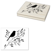 Maak Je Eigen Bloemige Vogelboomtak Rubberstempel (Gestempeld)