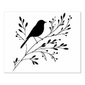 Maak Je Eigen Bloemige Vogelboomtak Rubberstempel (Afrduk)
