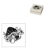 Maak Je Eigen Bloemrijke Agaric Paddenstoelen Rubberstempel (Gestempeld)