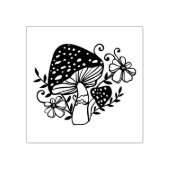 Maak Je Eigen Bloemrijke Agaric Paddenstoelen Rubberstempel (Afrduk)