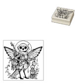 Maak Je Eigen Bloemrijke Maanlied Vogel Rubberstempel (Gestempeld)