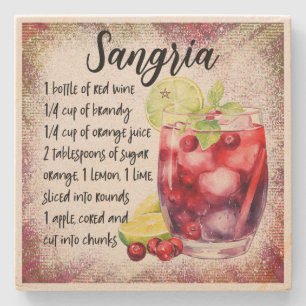 Maak je eigen bloemrijke plaid sangria-recept stenen onderzetter