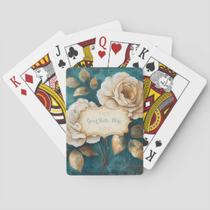 Maak je eigen bloemstuk met Teal & Gouden Perzikro Pokerkaarten