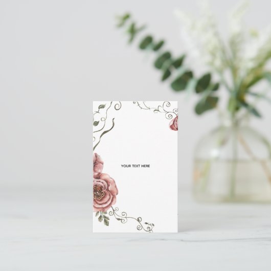 Maak je eigen bloemstuk visitekaartje (Staand voorkant)