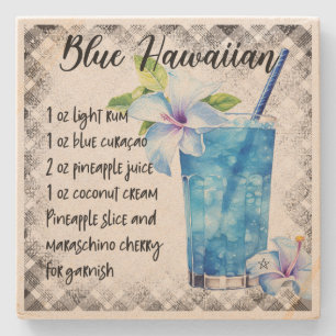 Maak je eigen Blue Hawaiian cocktailrecept Stenen Onderzetter