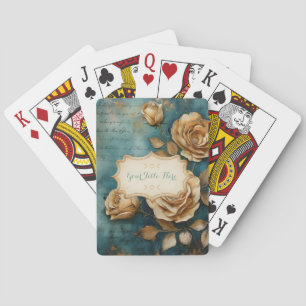 Maak Je Eigen Boeket Met Turquoise en Goudgele Roz Pokerkaarten