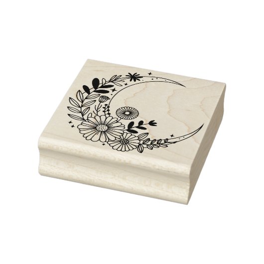 Maak je eigen Boho Halvemaan Wilde Bloemen Rubberstempel (Stempel)