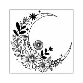 Maak je eigen Boho Halvemaan Wilde Bloemen Rubberstempel (Afrduk)