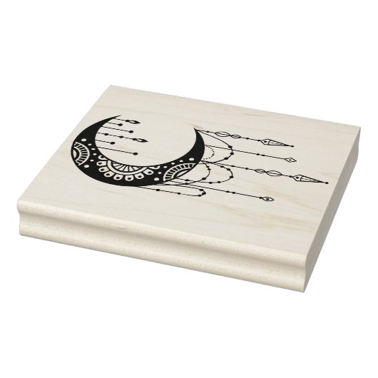 Maak Je Eigen Boho Mandala Maan Silhouet Rubberstempel (Stempel)