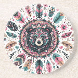 Maak Je Eigen Boho Totem Beer Mandala Zandsteen Onderzetter