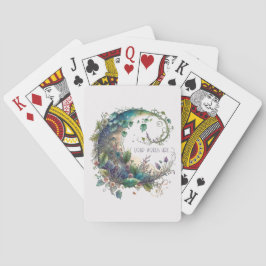 Maak je eigen Boho Wilde Bloem Klimop Maan Pokerkaarten
