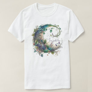 Maak je eigen Boho Wilde Bloem Klimop Maan T-shirt