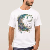 Maak je eigen Boho Wilde Bloem Klimop Maan T-shirt (Voorkant)