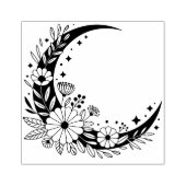 Maak Je Eigen Boho Wilde Bloemen Halve Maan Rubberstempel (Afrduk)