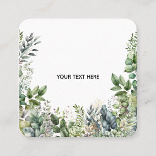 Maak Je Eigen Botanische Ontwerp Vierkante Visitekaartje