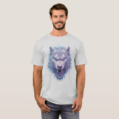 Maak je eigen boze paarse wolf t-shirt (Voorkant volledig)