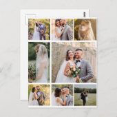Maak Je Eigen Bruidsfotocollage van 8 Foto's Briefkaart (Voorkant / Achterkant)