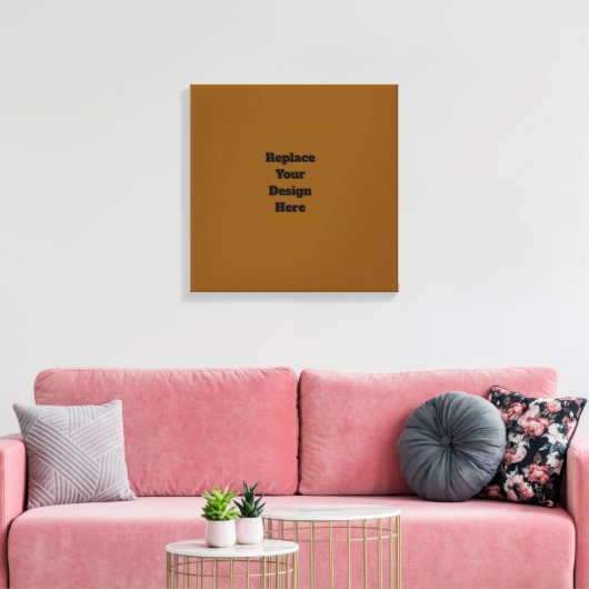 Maak Je Eigen Bruin Canvas Afdruk (Insitu (Woonkamer))