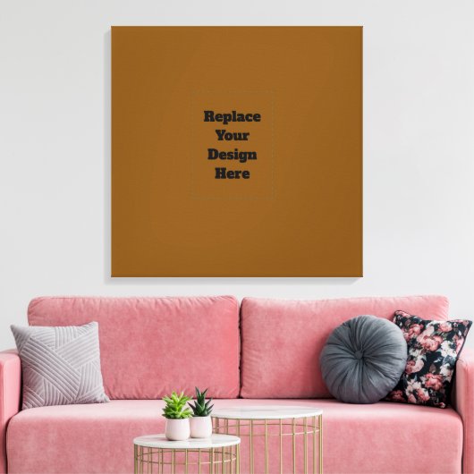 Maak Je Eigen Bruin Canvas Afdruk (Insitu (Woonkamer))