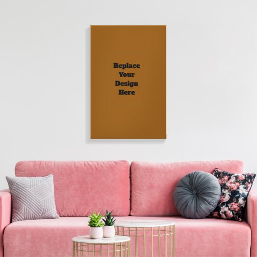 Maak Je Eigen Bruin Canvas Afdruk (Insitu (Woonkamer))