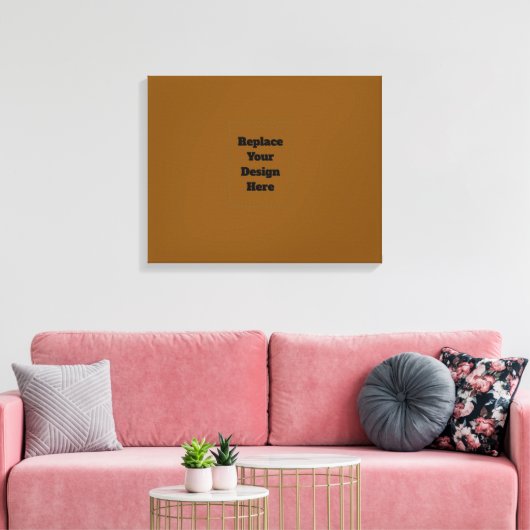 Maak Je Eigen Bruin Canvas Afdruk (Insitu (Woonkamer))