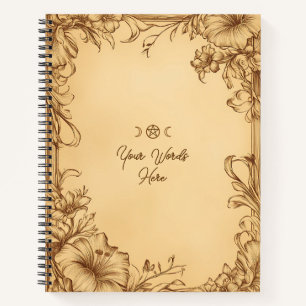 Maak Je Eigen Bruin Goud Hibiscus Perkament Notitieboek