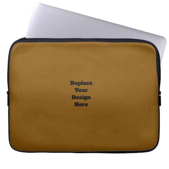 Maak Je Eigen Bruin Laptop Sleeve (Voorkant)