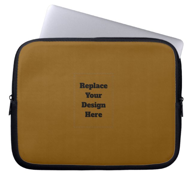 Maak Je Eigen Bruin Laptop Sleeve (Voorkant)