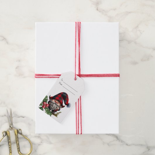 Maak Je Eigen Buffalo Plaid Kerstkabouter Cadeaulabel (Met Touw)