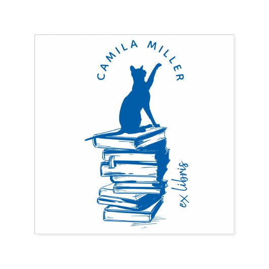 Maak je eigen  Cat Ex Libris Custom Books Zelfinktende Stempel (Design)