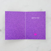 Maak Je Eigen Chique Paarse Glitters & Roze Hart Kaart (Binnen)