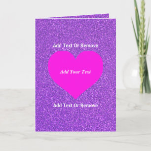 Maak Je Eigen Chique Paarse Glitters & Roze Hart Kaart