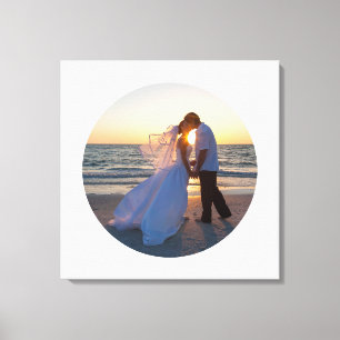 Maak Je Eigen Cirkelvormige Trouwfoto Canvas Afdruk