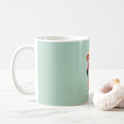 Maak Je Eigen Citaat Aangepaste Flamingo Koffiemok (Met donut)