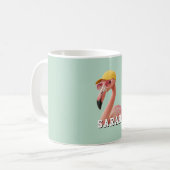 Maak Je Eigen Citaat Aangepaste Flamingo Koffiemok (Voorkant links)